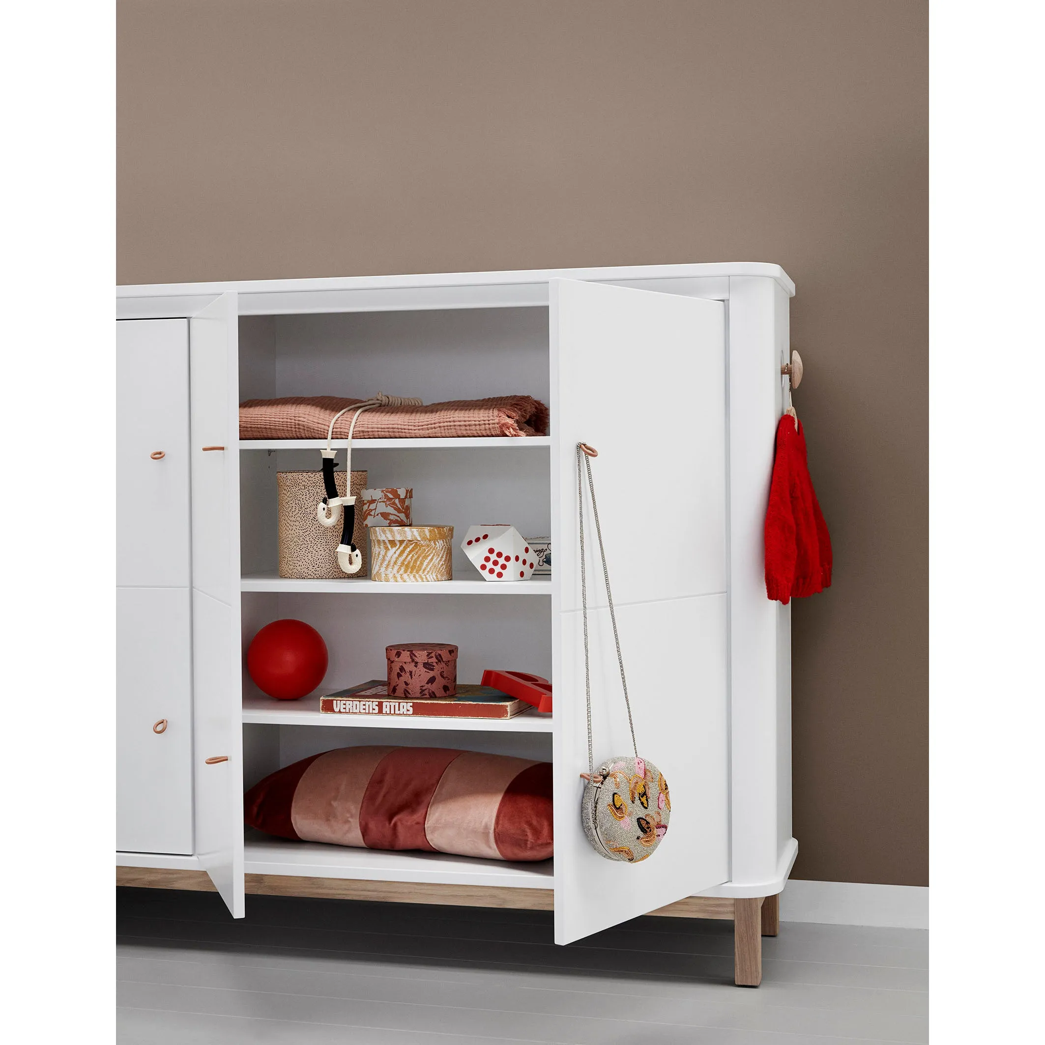 Oliver Furniture Wood Multi Cupboard 3 Doors White/Oak