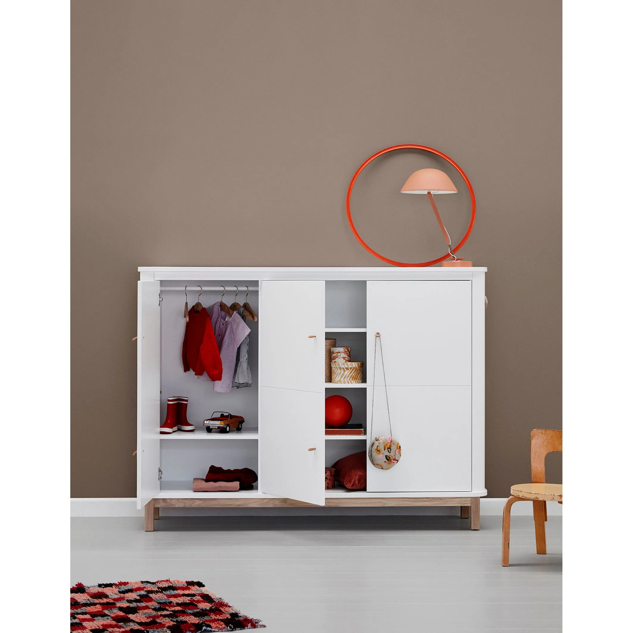 Oliver Furniture Wood Multi Cupboard 3 Doors White/Oak