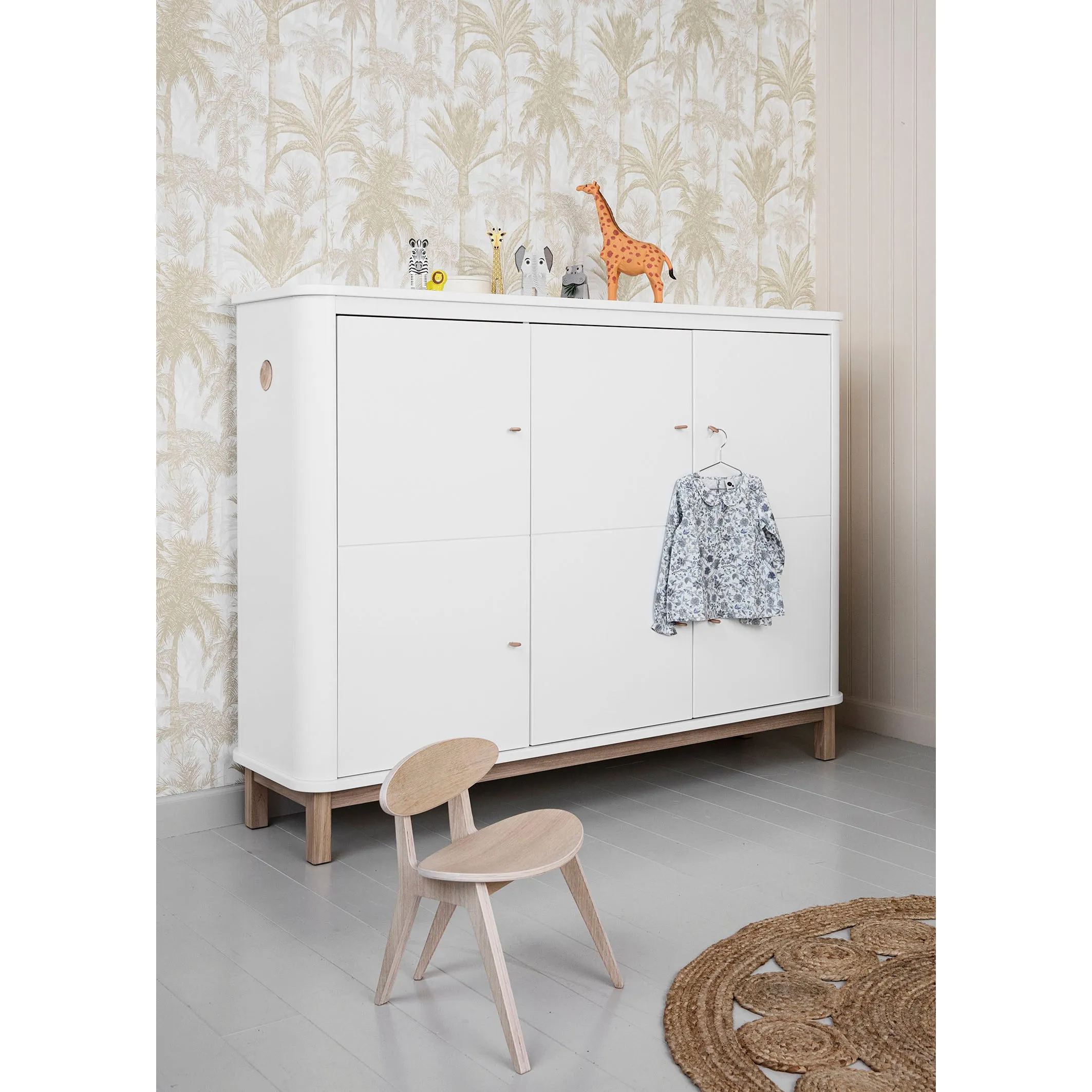 Oliver Furniture Wood Multi Cupboard 3 Doors White/Oak