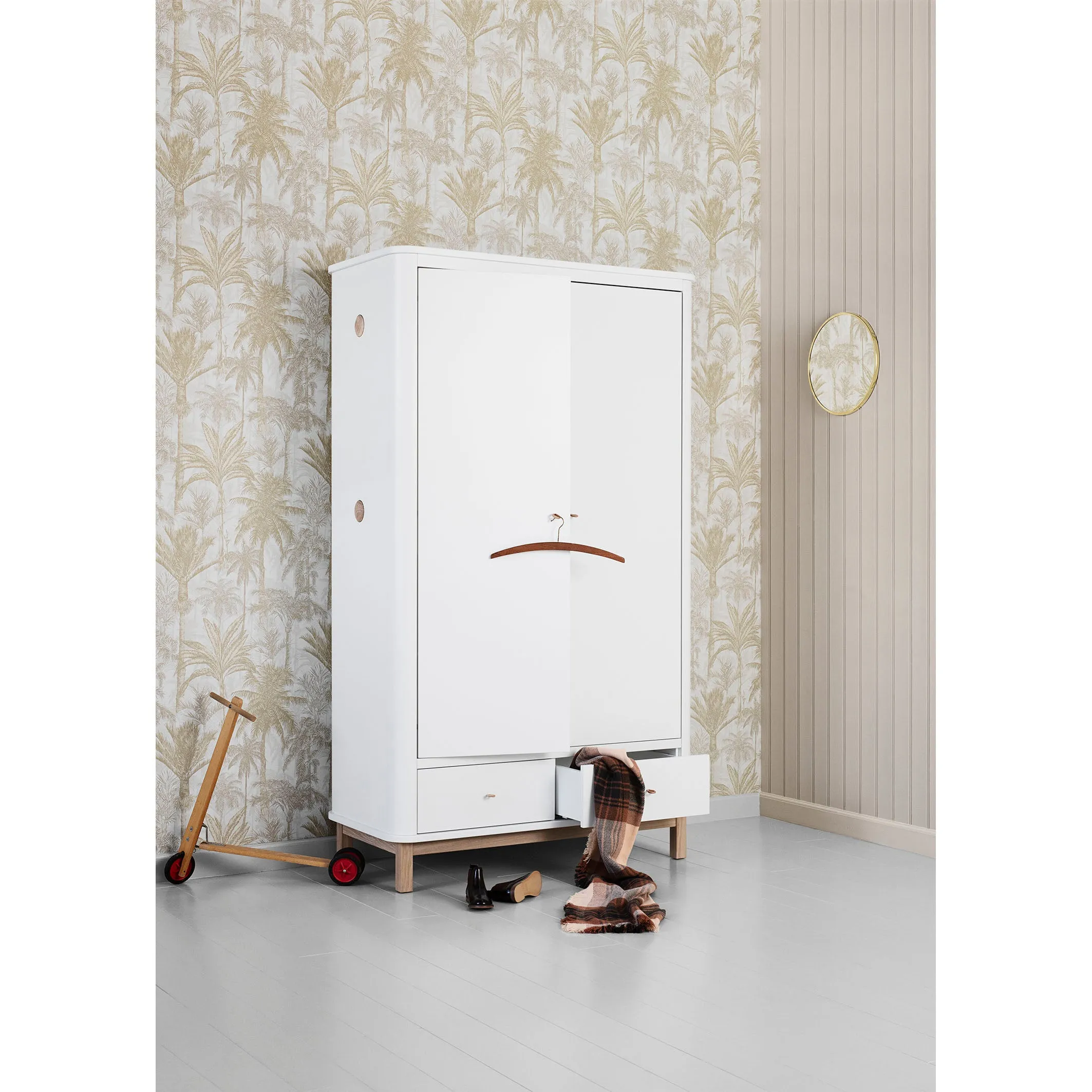 Oliver Furniture Wood Wardrobe 2 Doors White/Oak