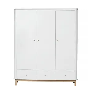 Oliver Furniture Wood Wardrobe 3 Doors White/Oak