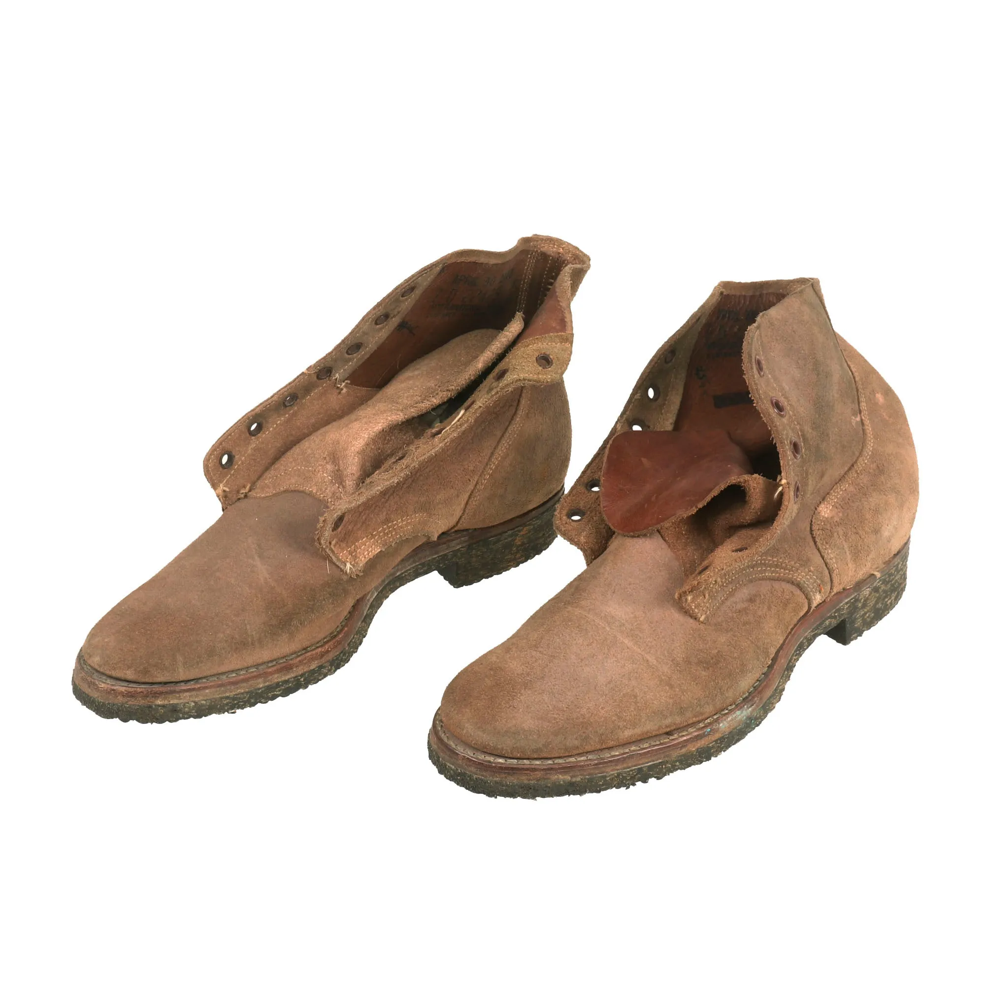 Original U.S. WWII Pair of Marine Corps Unissued USMC Boondocker Boots by International Shoe Co. - Size 7D - 1943 Dated