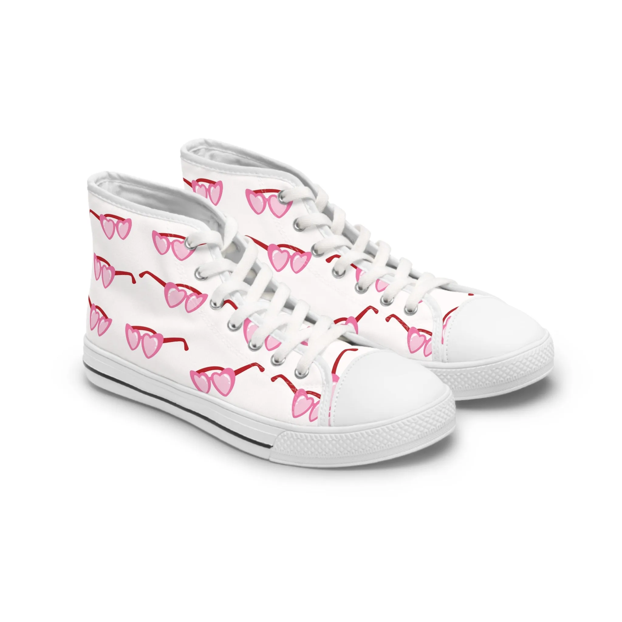 Pink Sunglasses Women's High Top Sneakers