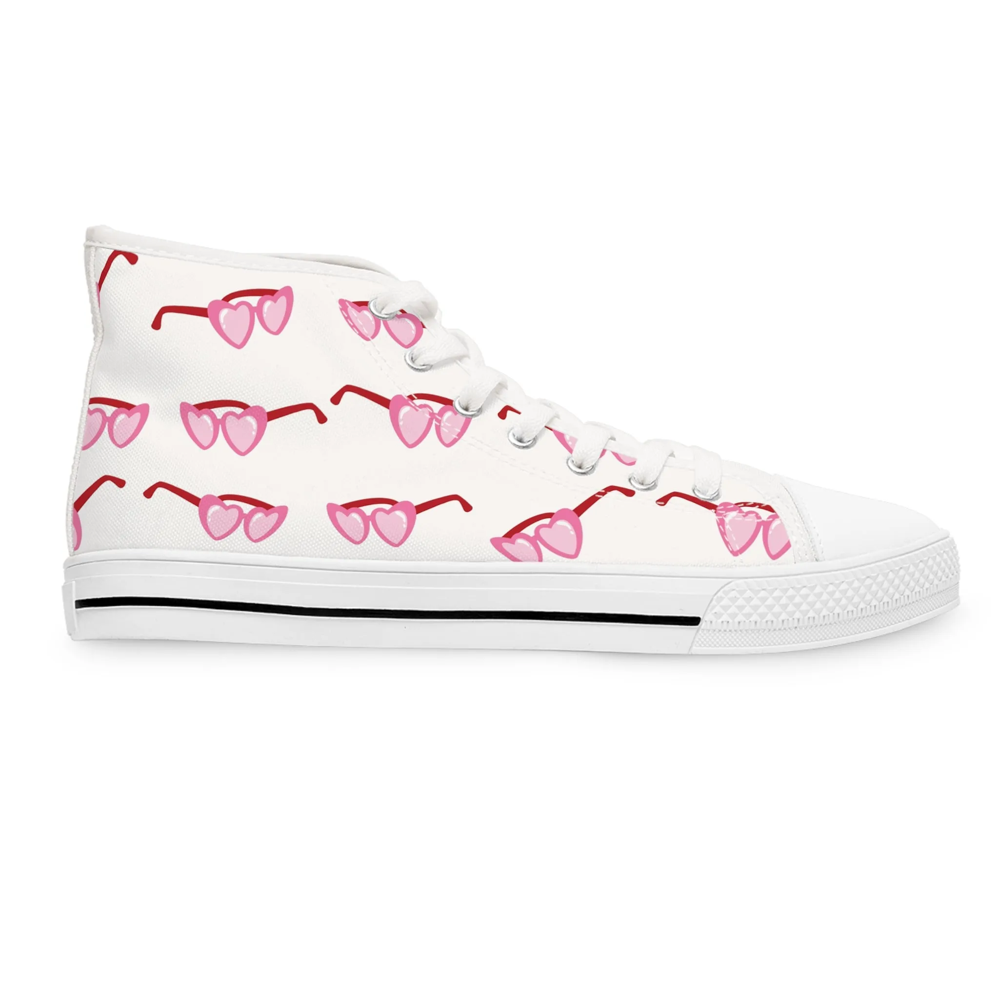 Pink Sunglasses Women's High Top Sneakers