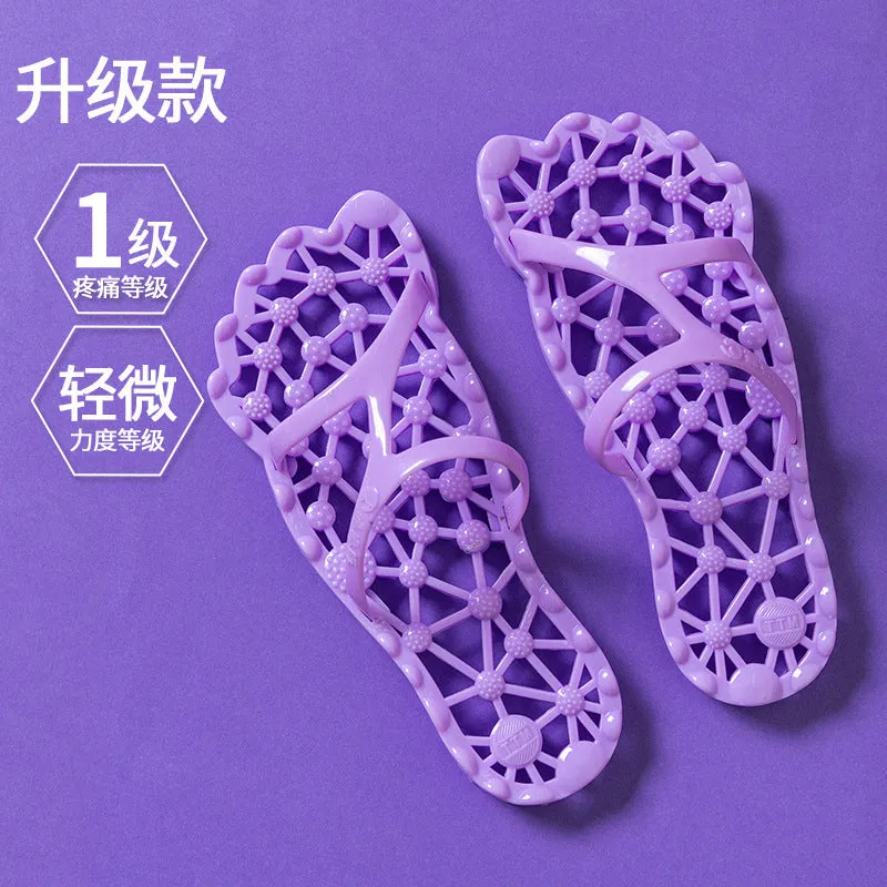 Red Slippers Women's Summer Couple Massage Women's Outer  New Summer PVC Finger Pressure Slippers Health Shoes