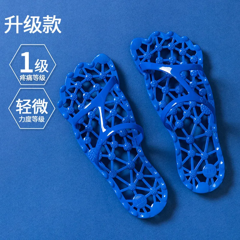 Red Slippers Women's Summer Couple Massage Women's Outer  New Summer PVC Finger Pressure Slippers Health Shoes