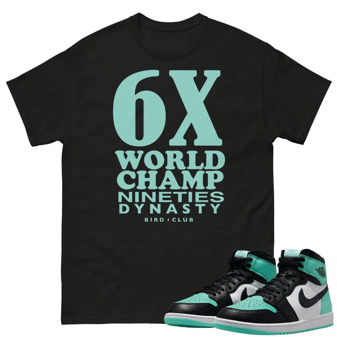 Retro 1 "Green Glow" 6X's Shirt