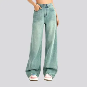 Retro faded light slouchy women's jeans