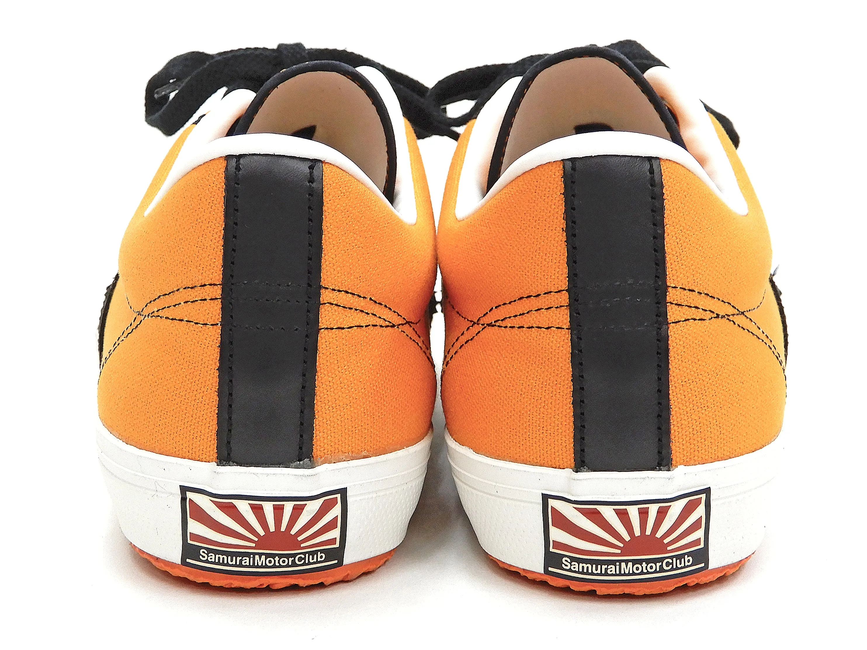 Samurai Jeans Men's Canvas Sneakers with Iron Cross Lace Up Low-Top SM92LOW19-3 Orange