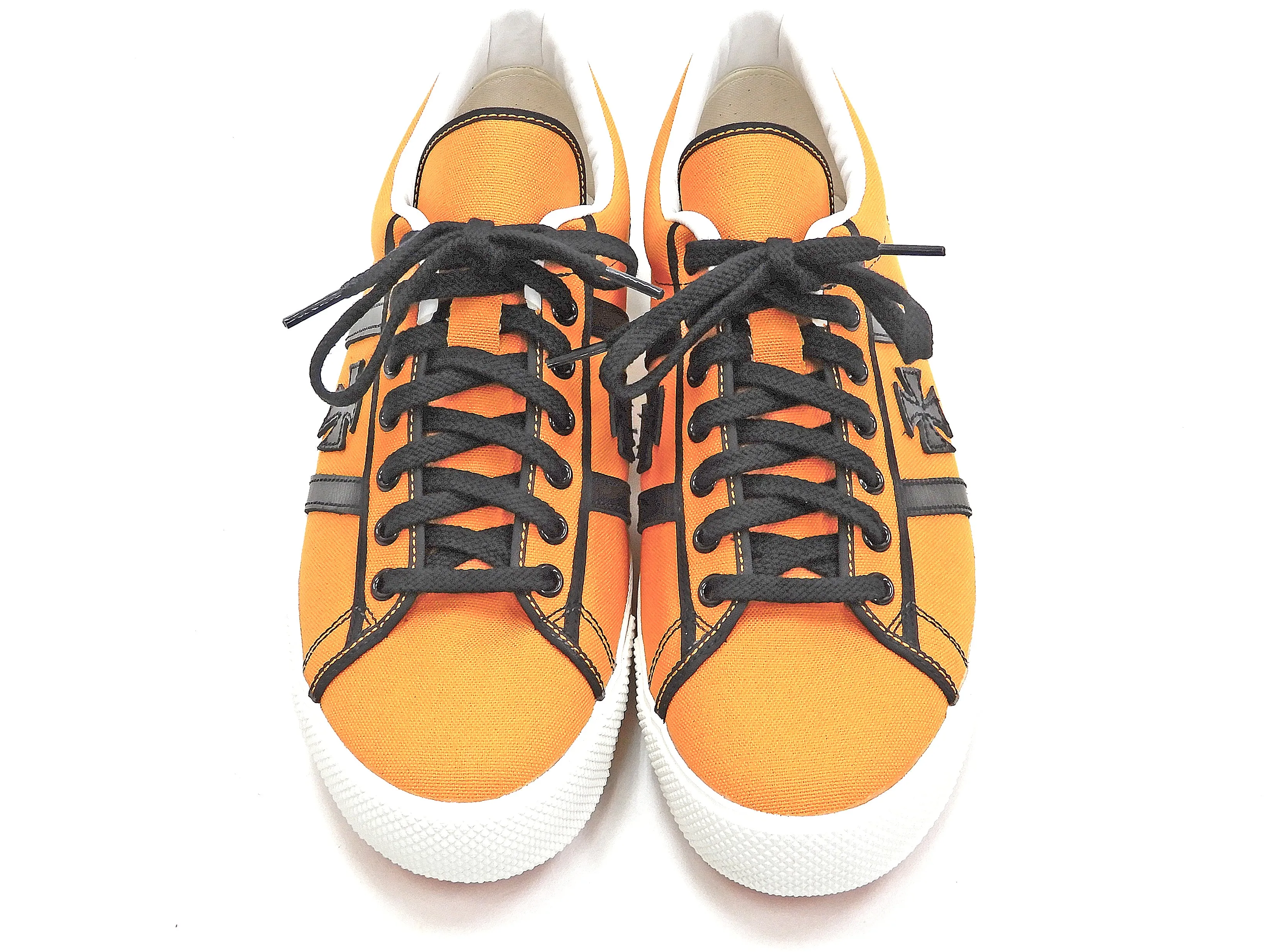 Samurai Jeans Men's Canvas Sneakers with Iron Cross Lace Up Low-Top SM92LOW19-3 Orange