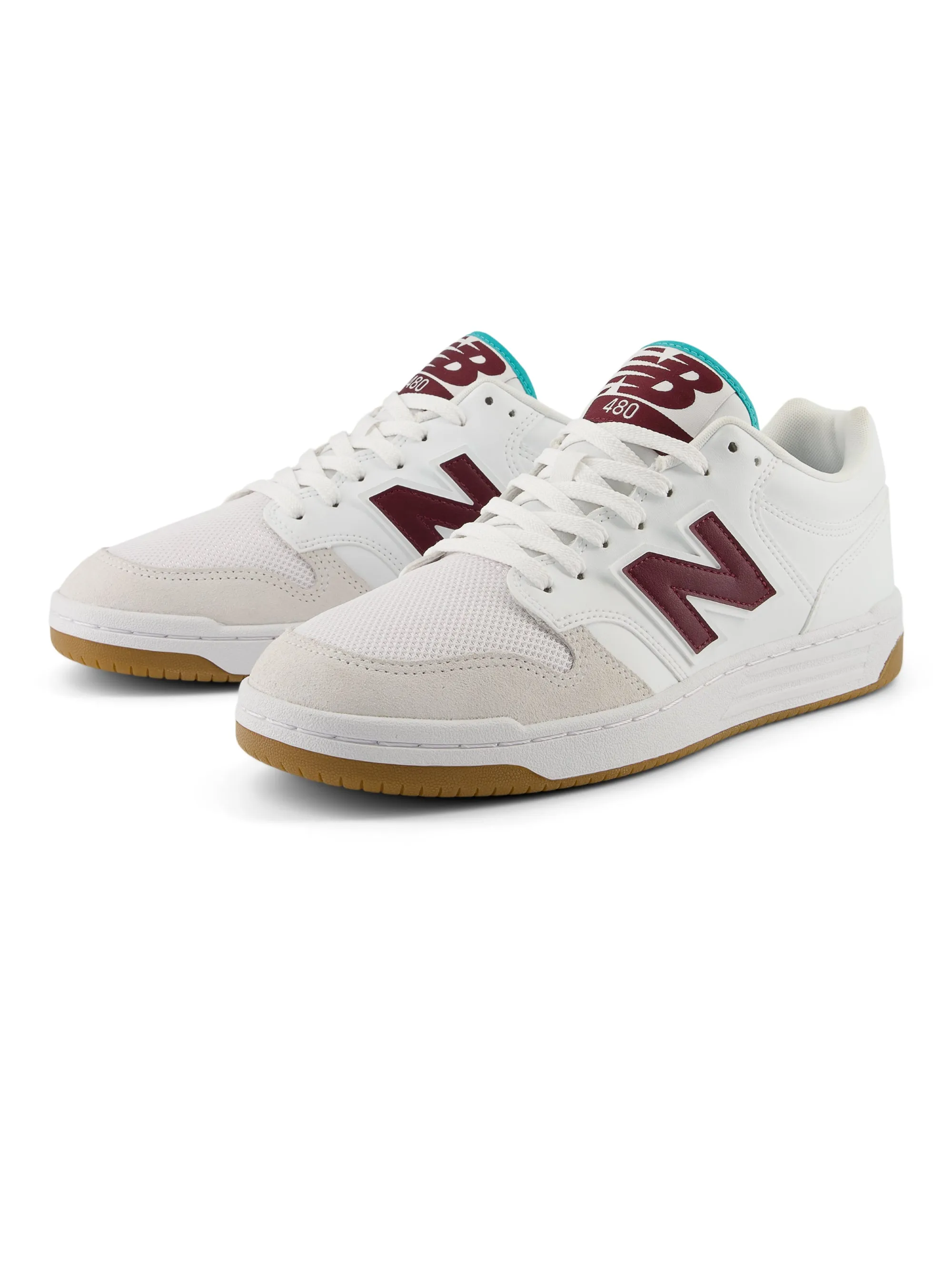 Sneakers Basse da Basket 480 Bianco/Bordeaux