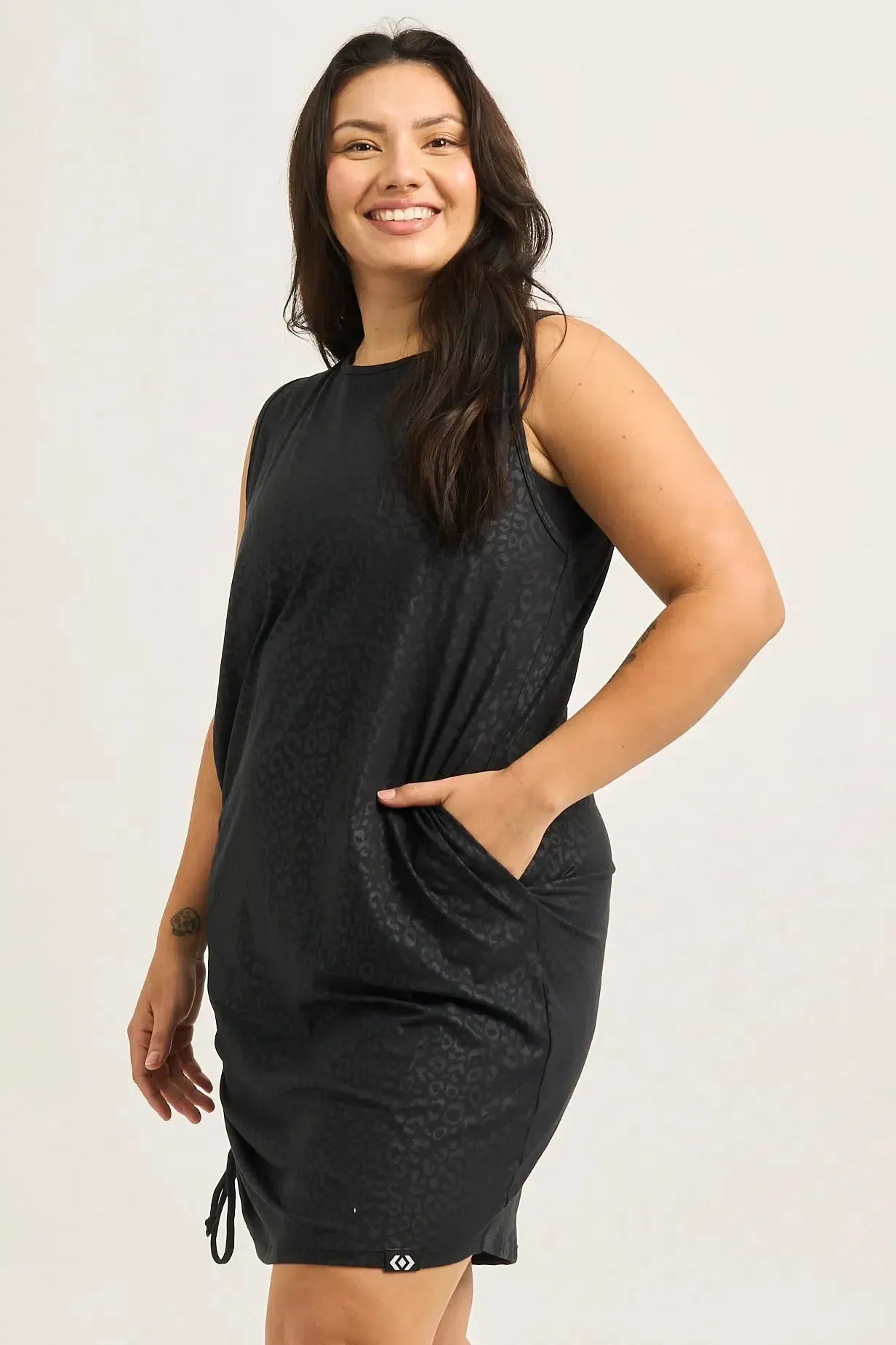 Soft To Touch Lazy Girl Dress Tank - Black Exotic Touch Jag