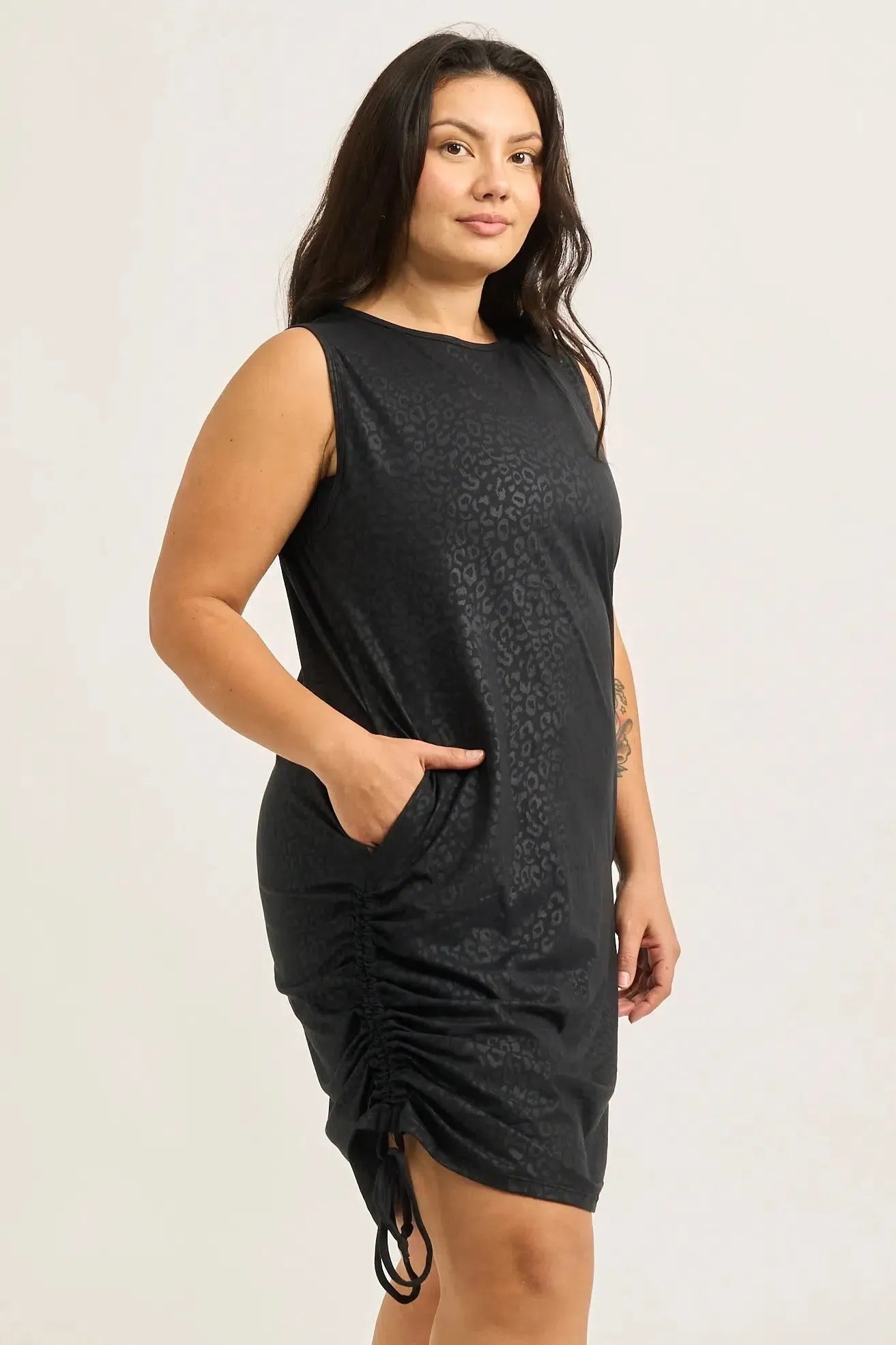 Soft To Touch Lazy Girl Dress Tank - Black Exotic Touch Jag