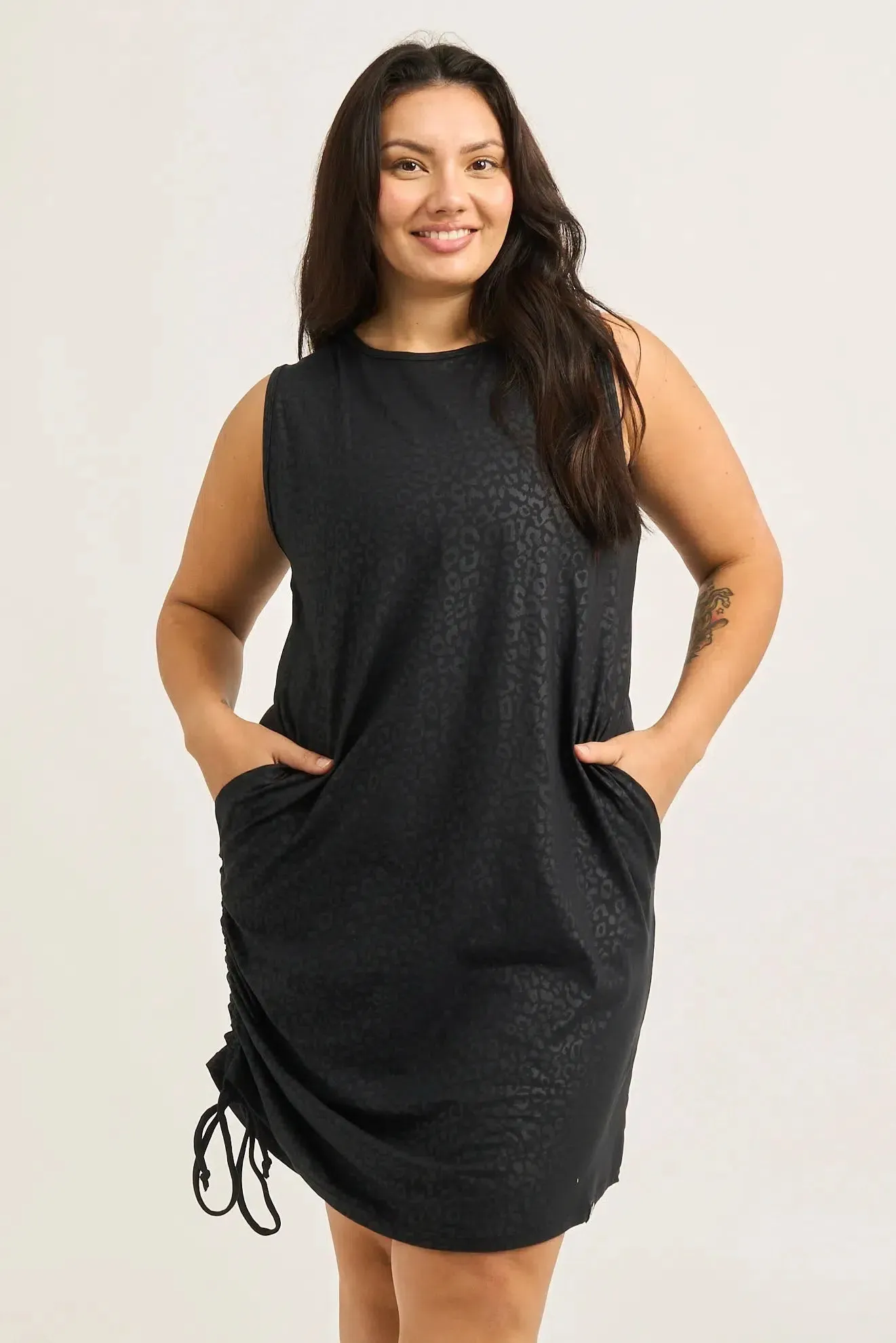 Soft To Touch Lazy Girl Dress Tank - Black Exotic Touch Jag