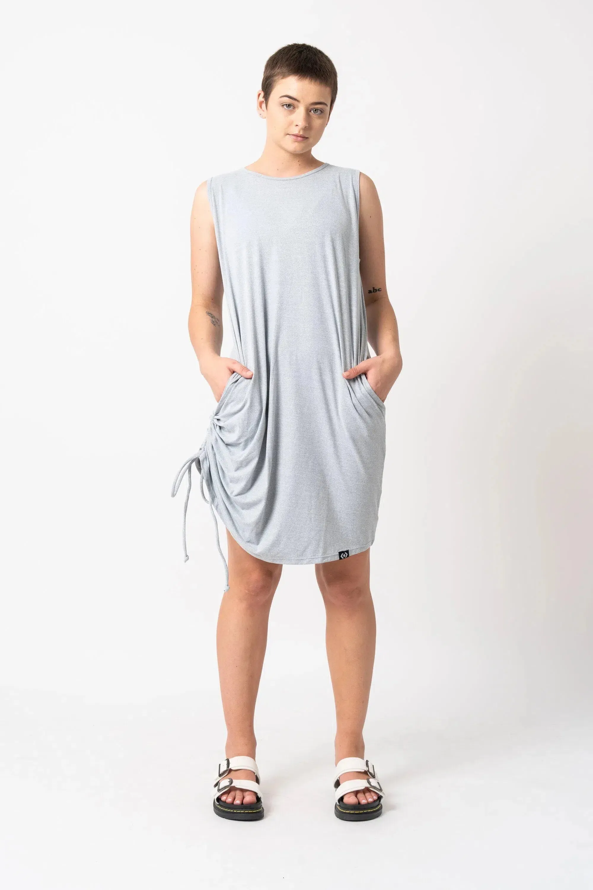 Soft To Touch Lazy Girl Dress Tank - Heather Grey