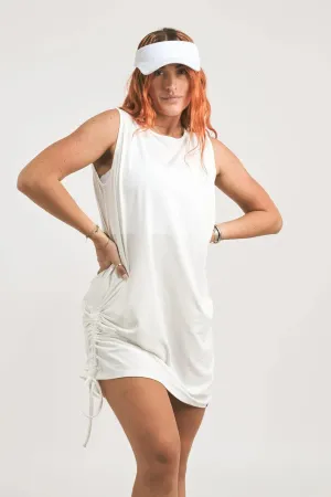 Soft To Touch Lazy Girl Dress Tank - White