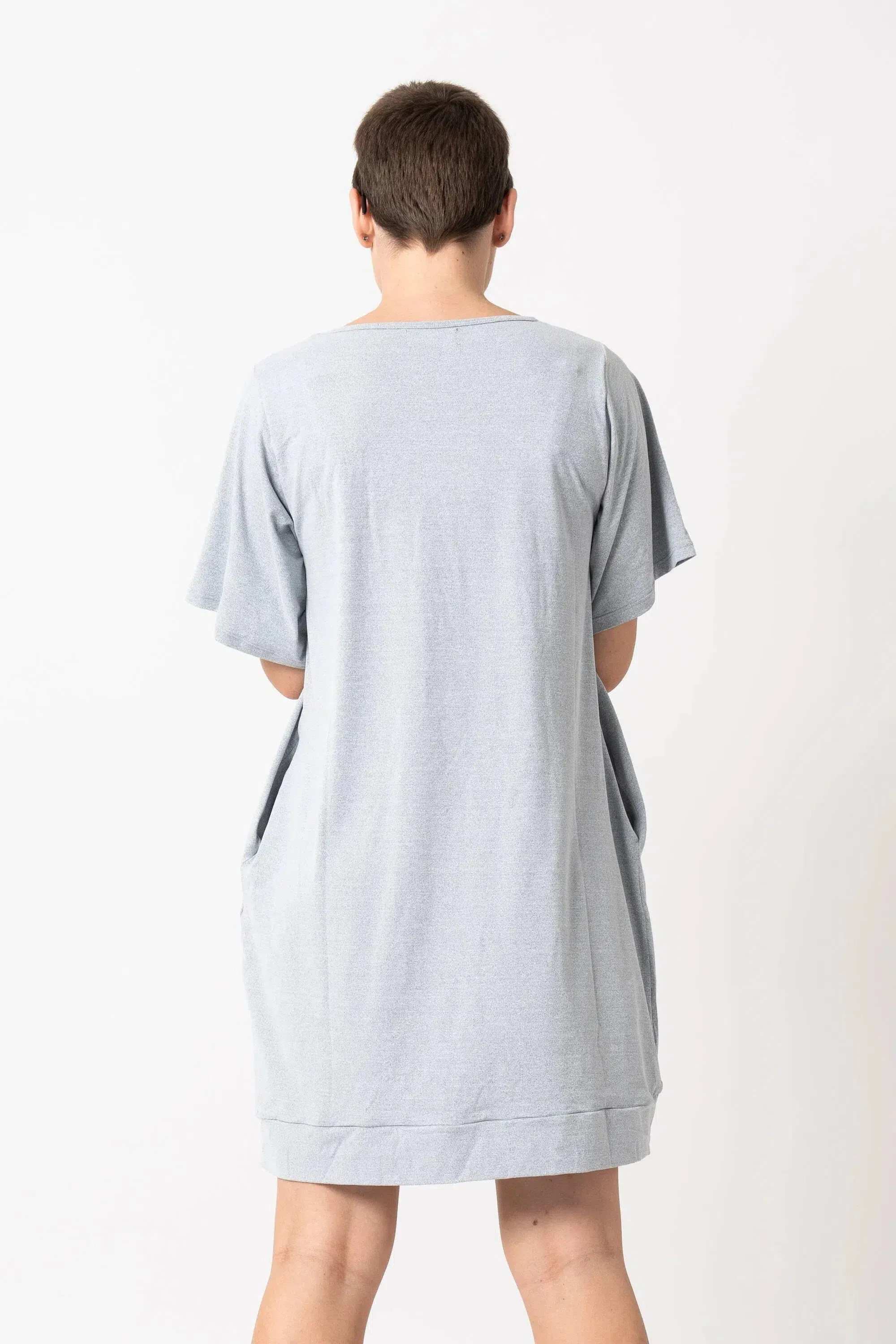 Soft To Touch Lazy Girl Dress Tee - Heather Grey