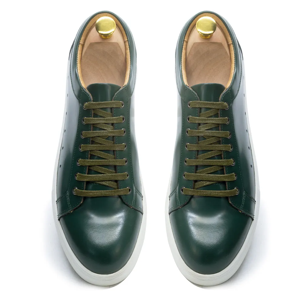 Solid Patent Leather Lace-up Sneakers