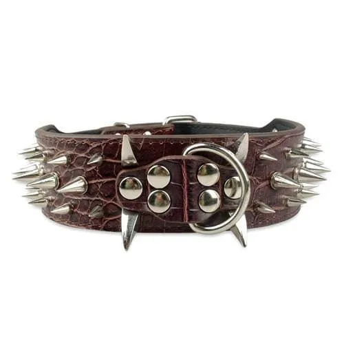 Spiked Studded Leather Dog Collar