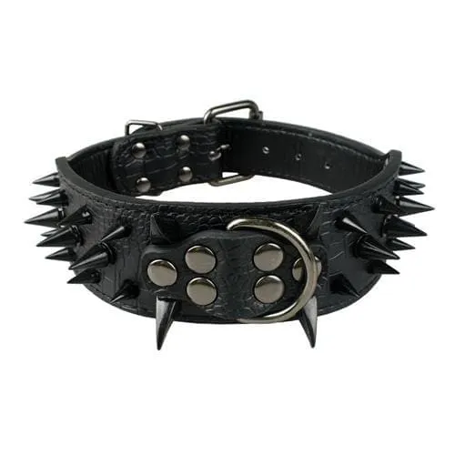 Spiked Studded Leather Dog Collar