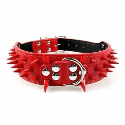 Spiked Studded Leather Dog Collar