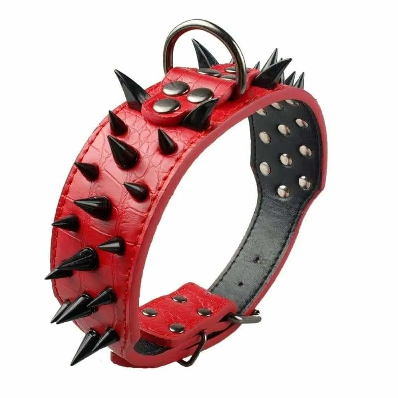 Spiked Studded Leather Dog Collar