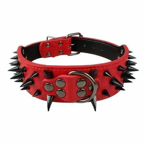 Spiked Studded Leather Dog Collar