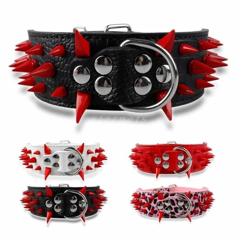 Spiked Studded Leather Dog Collar