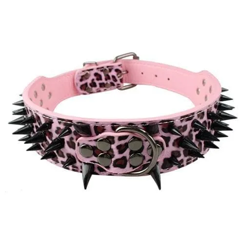 Spiked Studded Leather Dog Collar