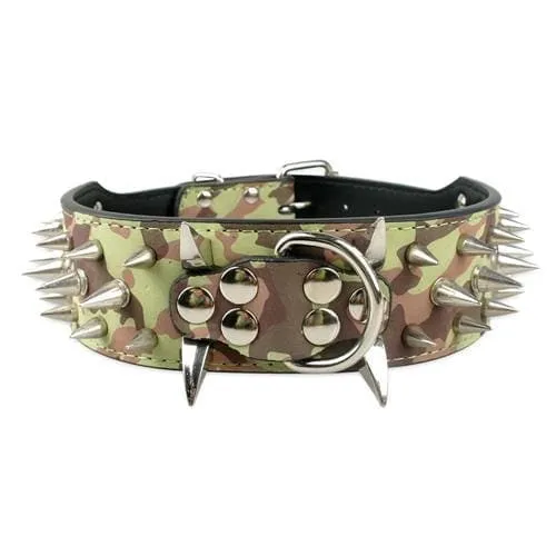 Spiked Studded Leather Dog Collar