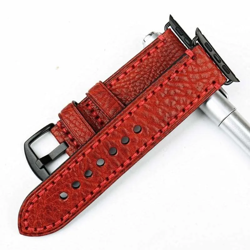 Stitched Leather Watch Bands For Apple Watch