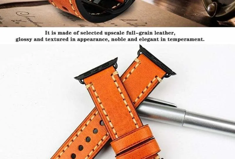 Stitched Leather Watch Bands For Apple Watch