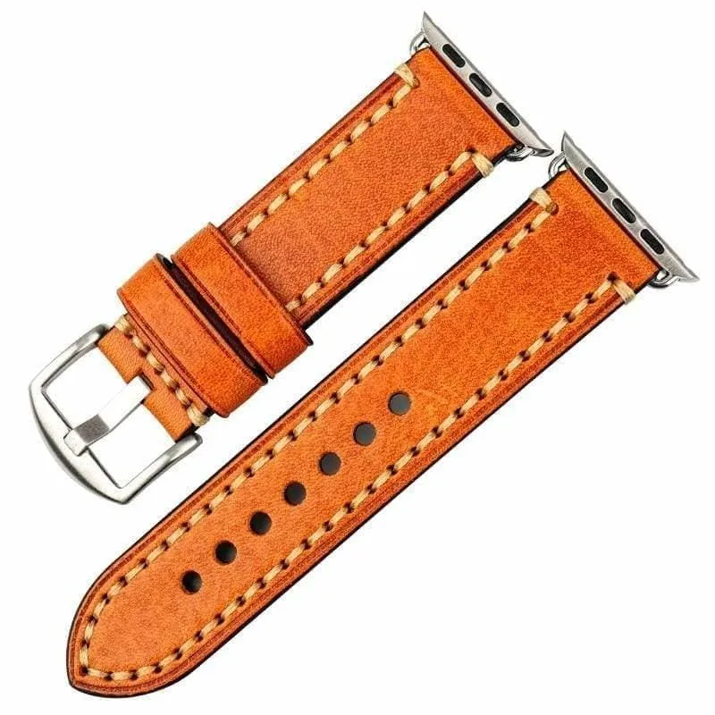 Stitched Leather Watch Bands For Apple Watch