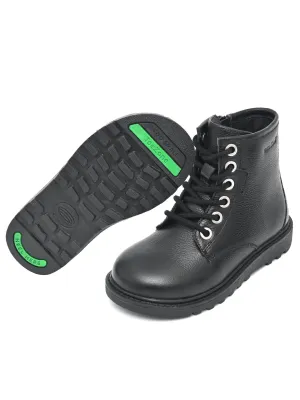 STORM - Boys' Black Leather Ankle Boots