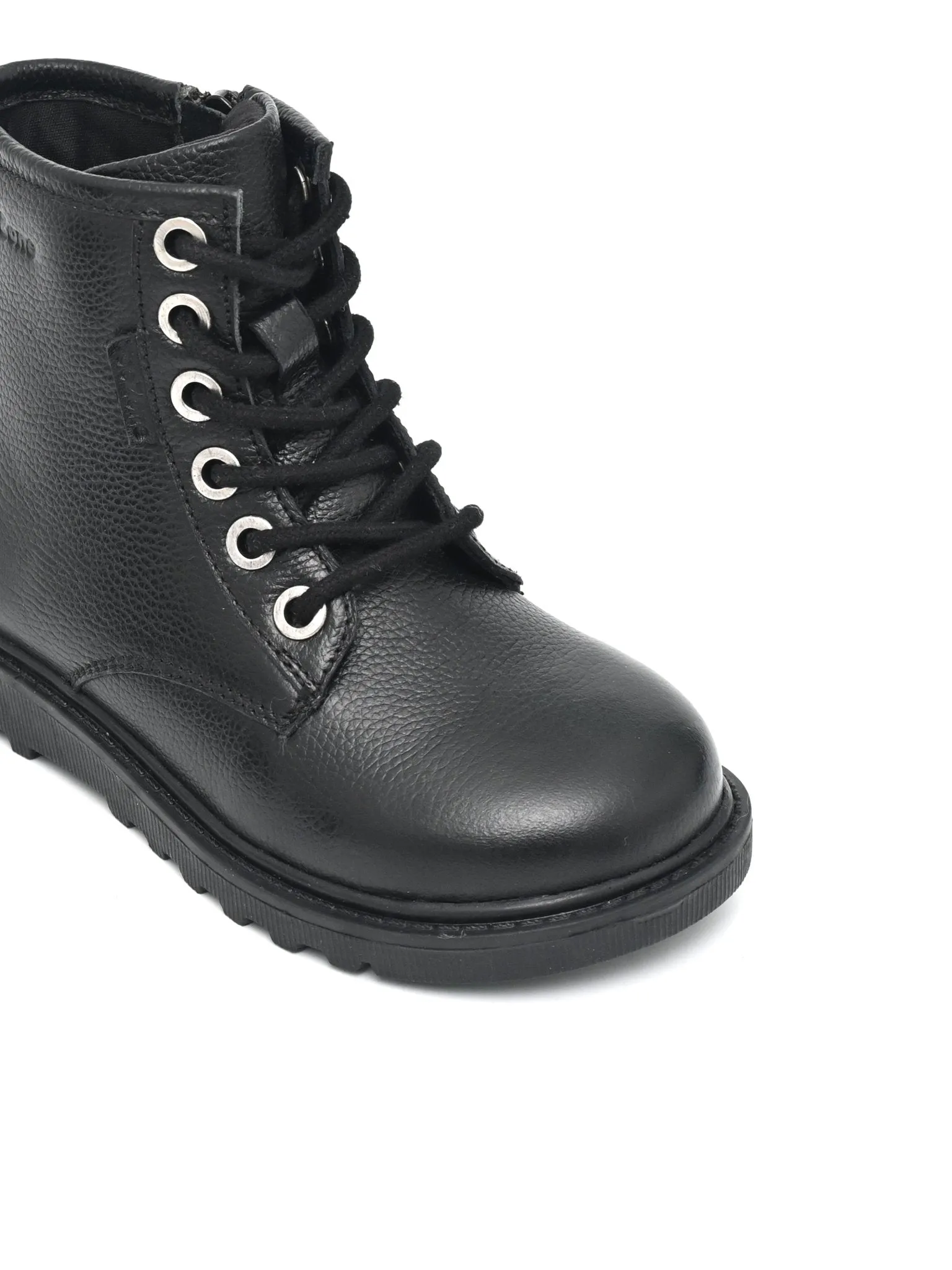 STORM - Boys' Black Leather Ankle Boots