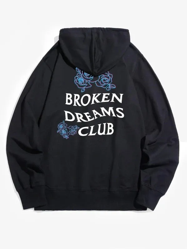 SXV  'BROKEN DREAMS CLUB’ Printed Cool Aesthetic Sweatshirt Hoodie