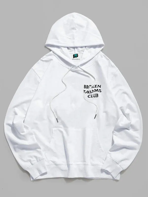 SXV  'BROKEN DREAMS CLUB’ Printed Cool Aesthetic Sweatshirt Hoodie