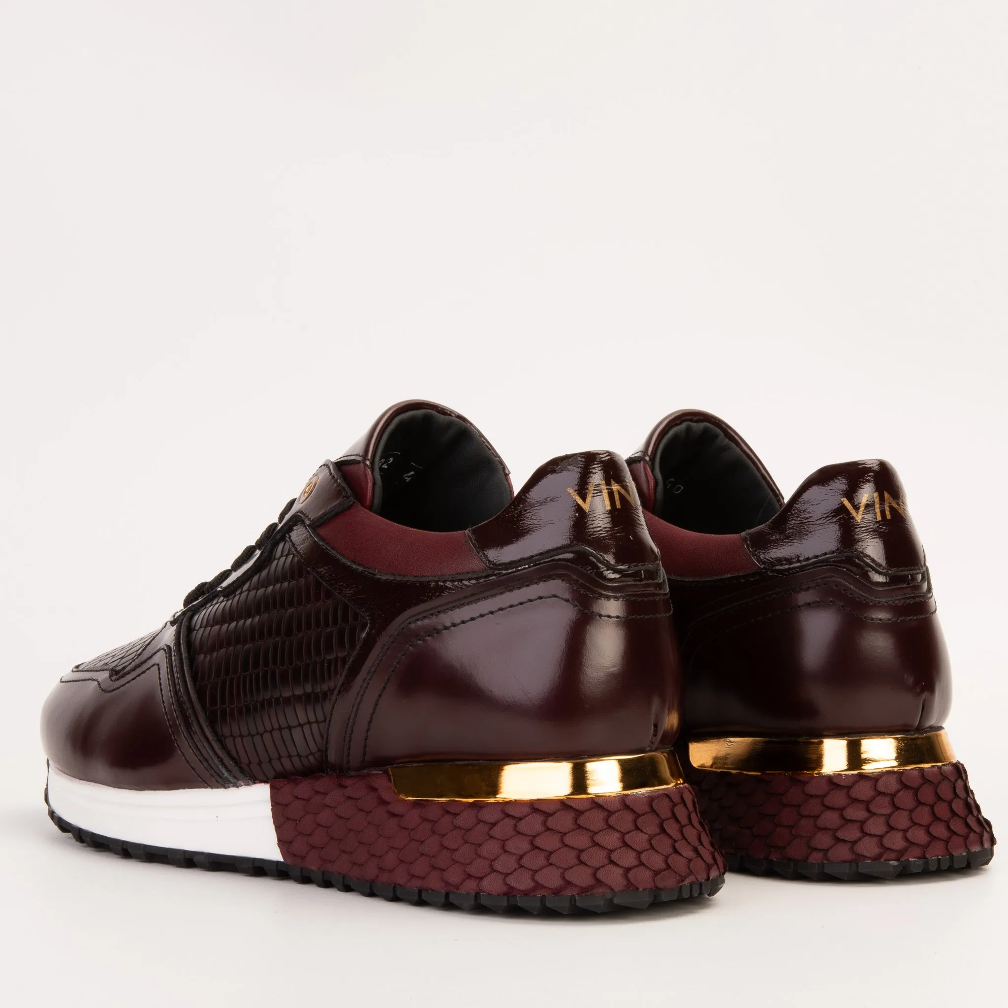 The Empire Burgundy Leather Men Sneaker