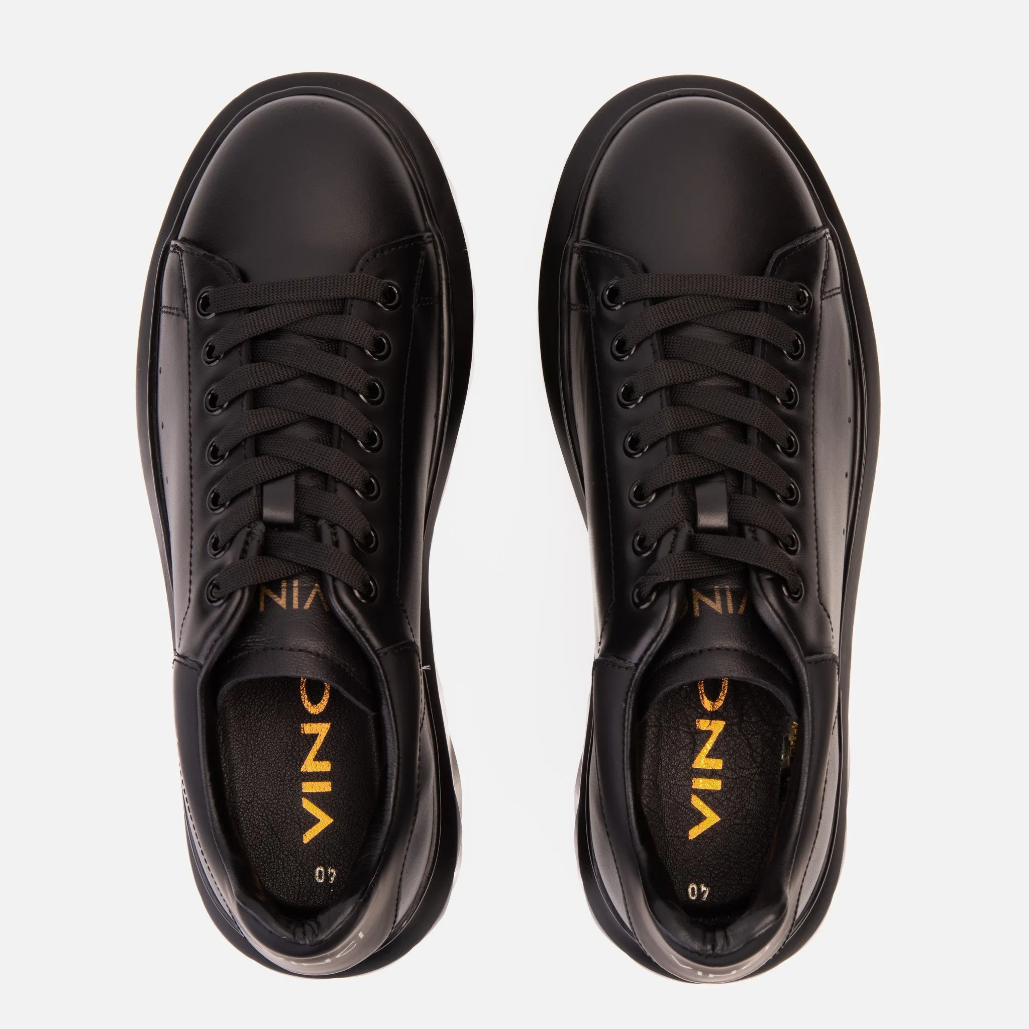 The Linq   Black Leather Men Sneaker