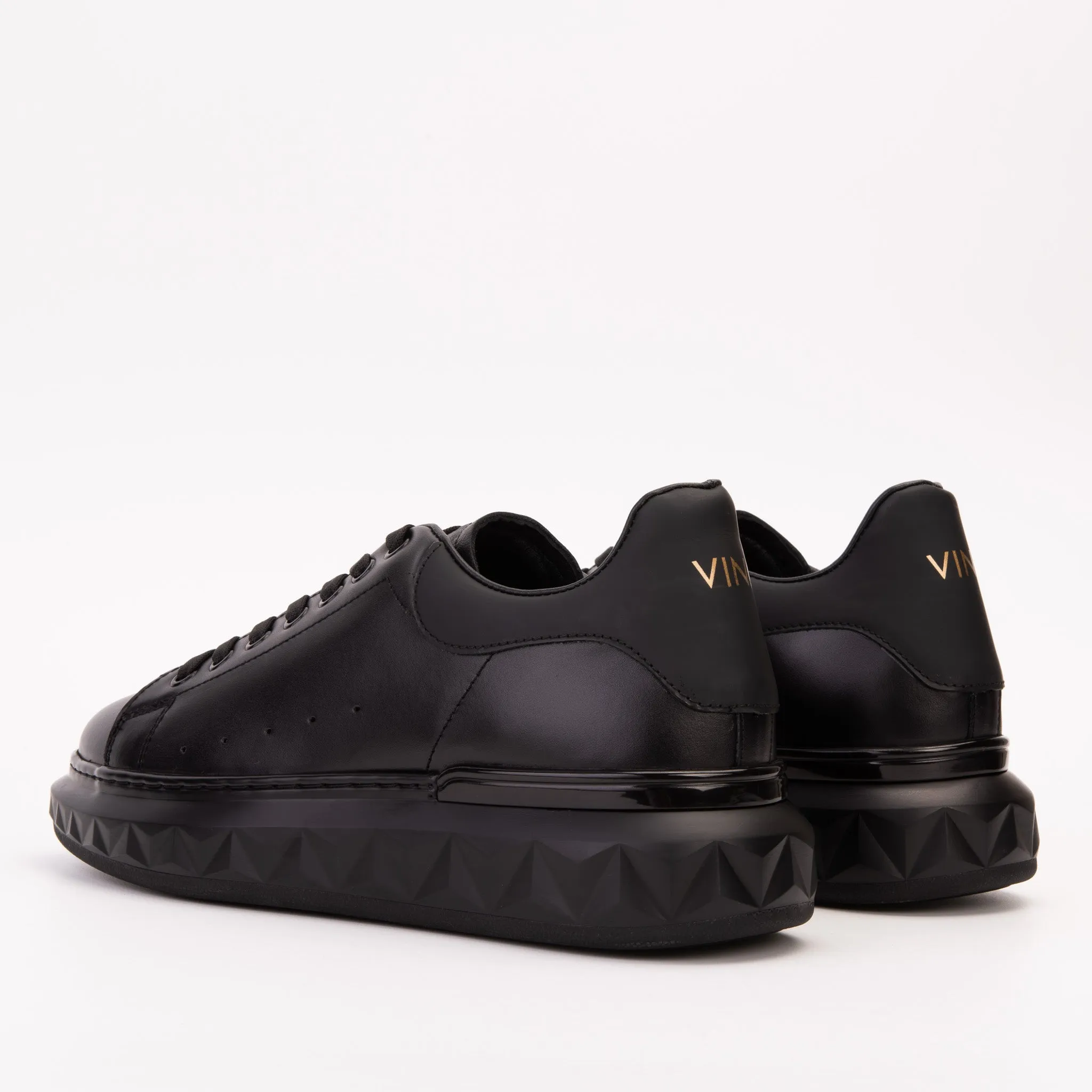 The Linq   Black Leather Men Sneaker