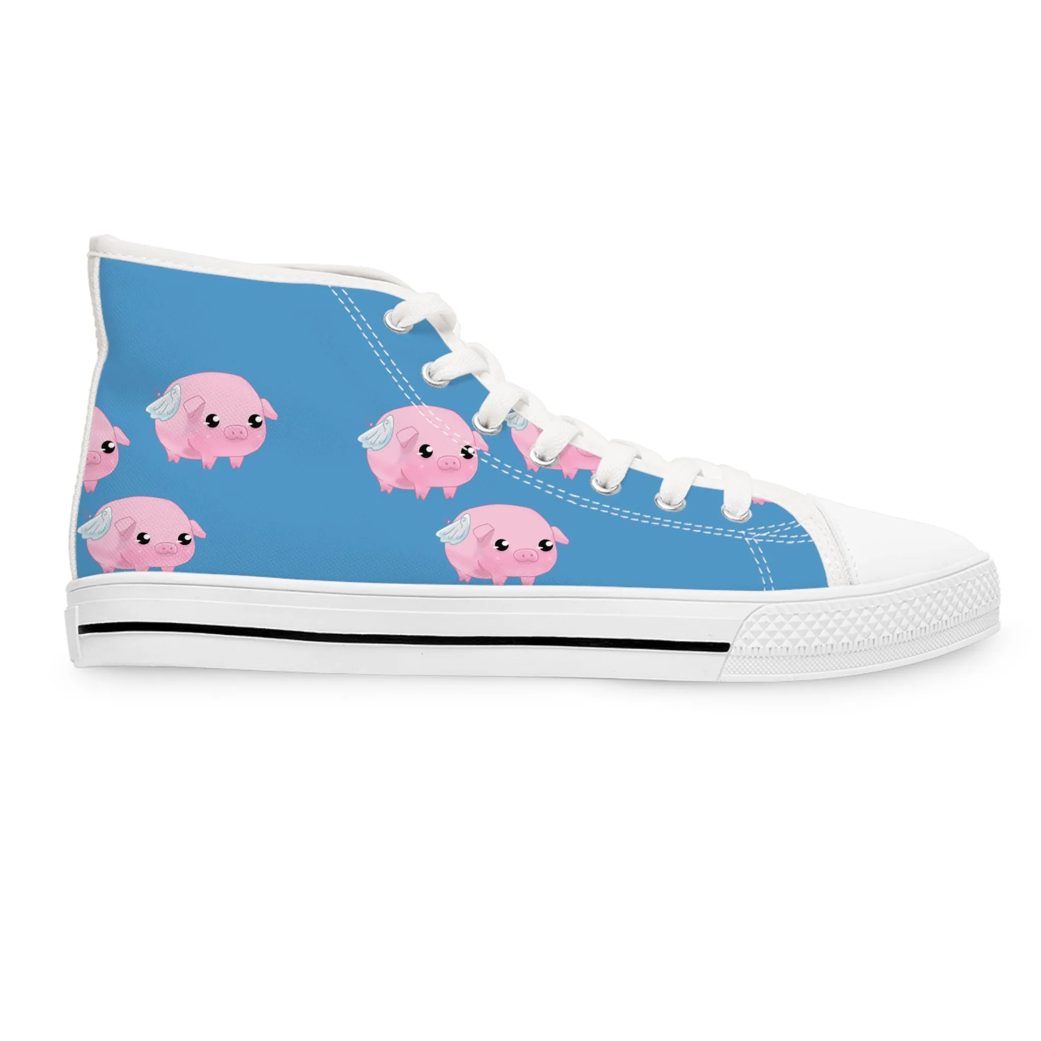 Three Little Flying Pigs Women's High Top Sneakers