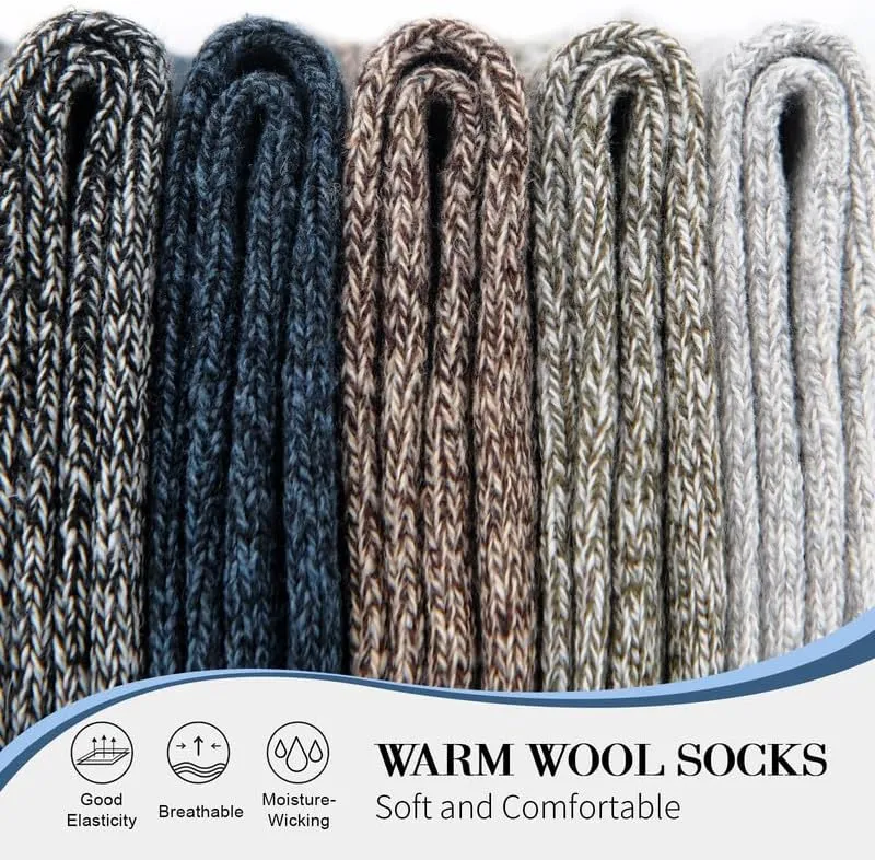 Top-Rated Merino Wool Socks Thermal Hiking & Mountains (5 Pairs)