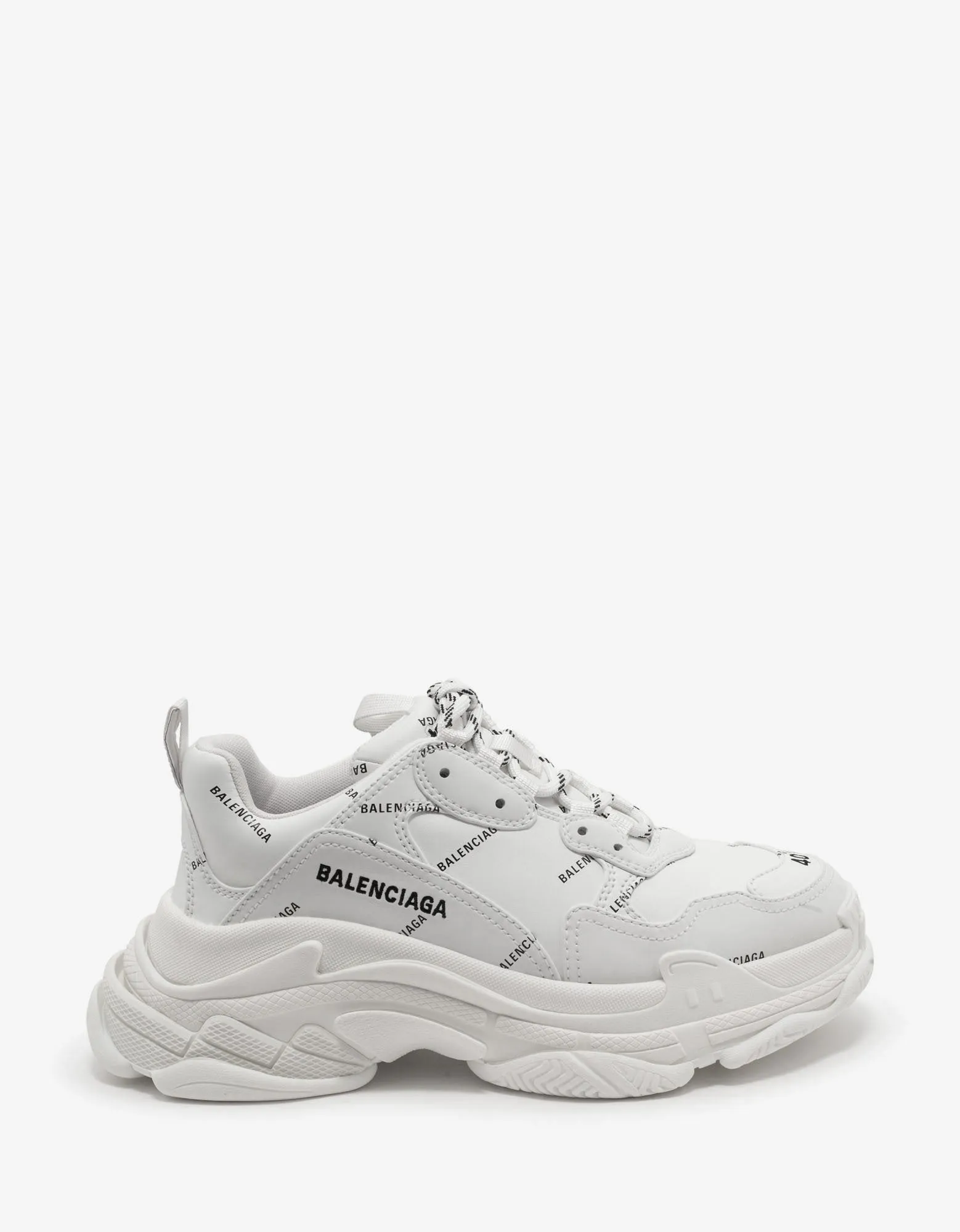 Triple S White All-Over Logo Trainers