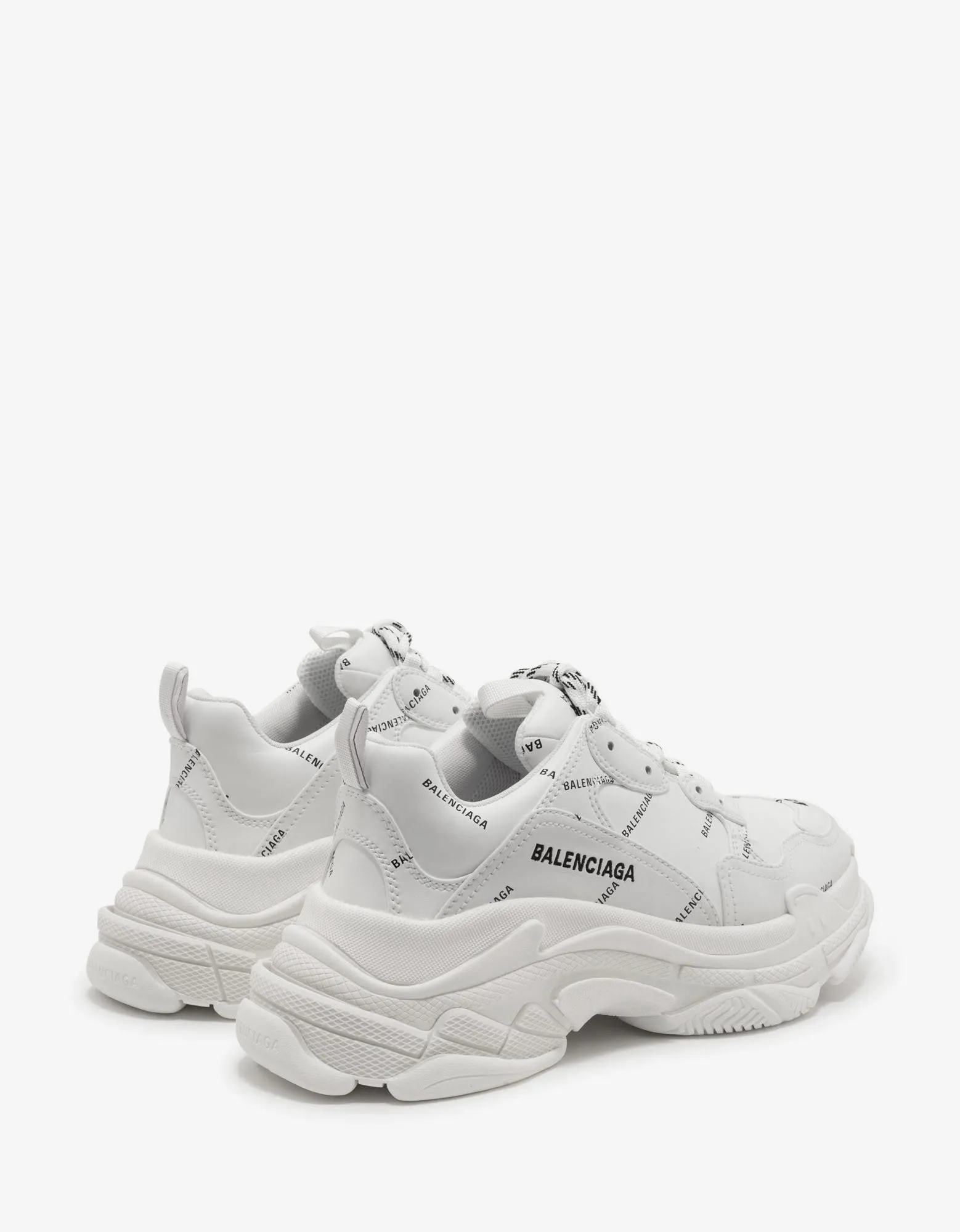 Triple S White All-Over Logo Trainers