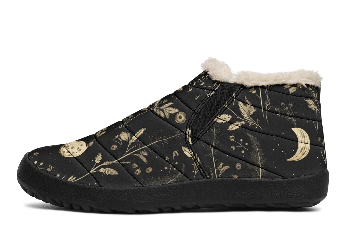 Twilight Garden Winter Sneakers - Warm & Easy Slip-On Shoes Lined with Vegan Wool with Anti-Slip Soles