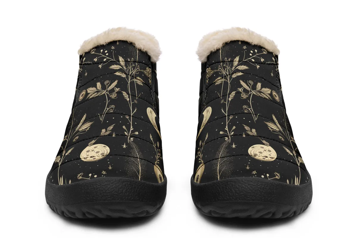 Twilight Garden Winter Sneakers - Warm & Easy Slip-On Shoes Lined with Vegan Wool with Anti-Slip Soles