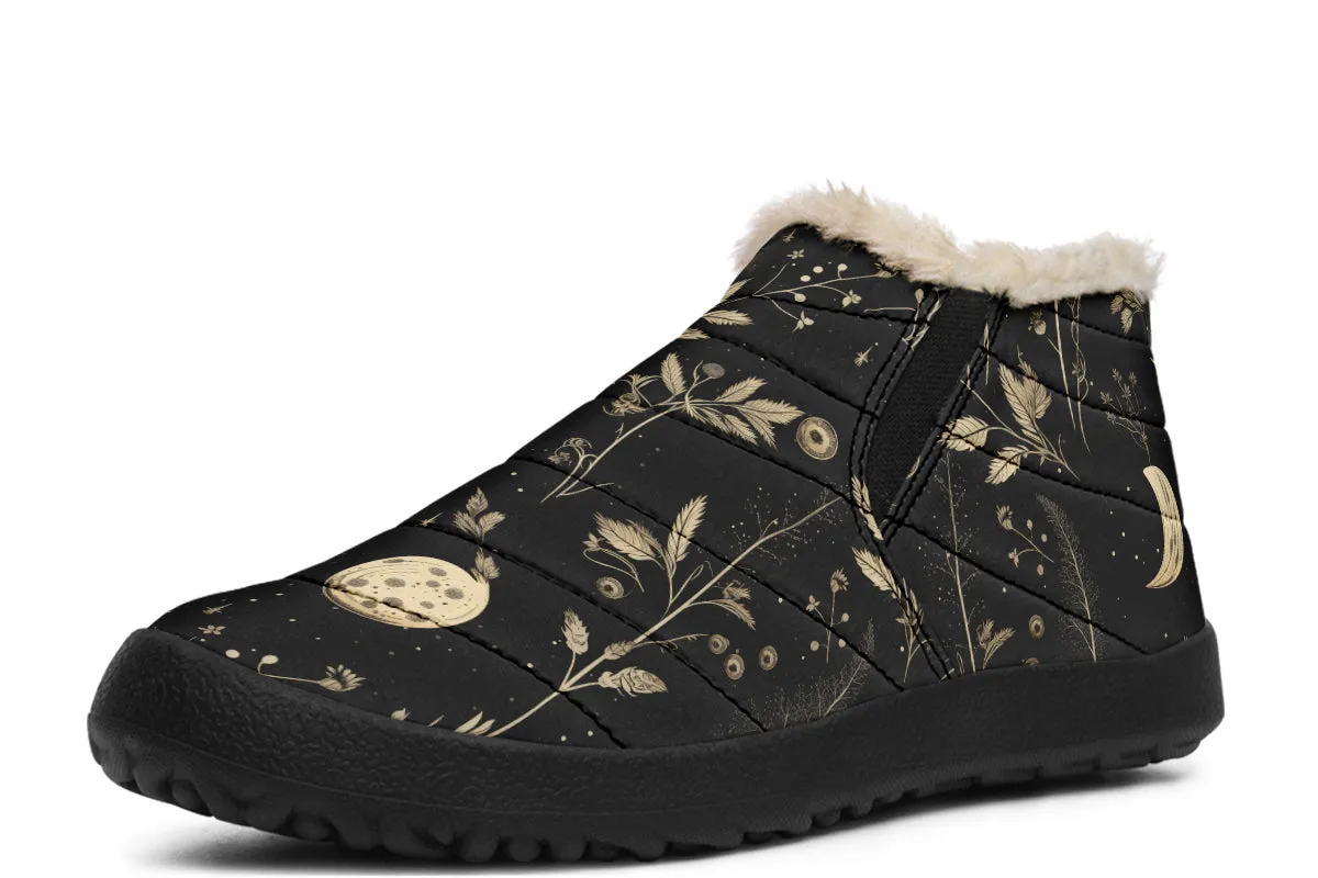 Twilight Garden Winter Sneakers - Warm & Easy Slip-On Shoes Lined with Vegan Wool with Anti-Slip Soles