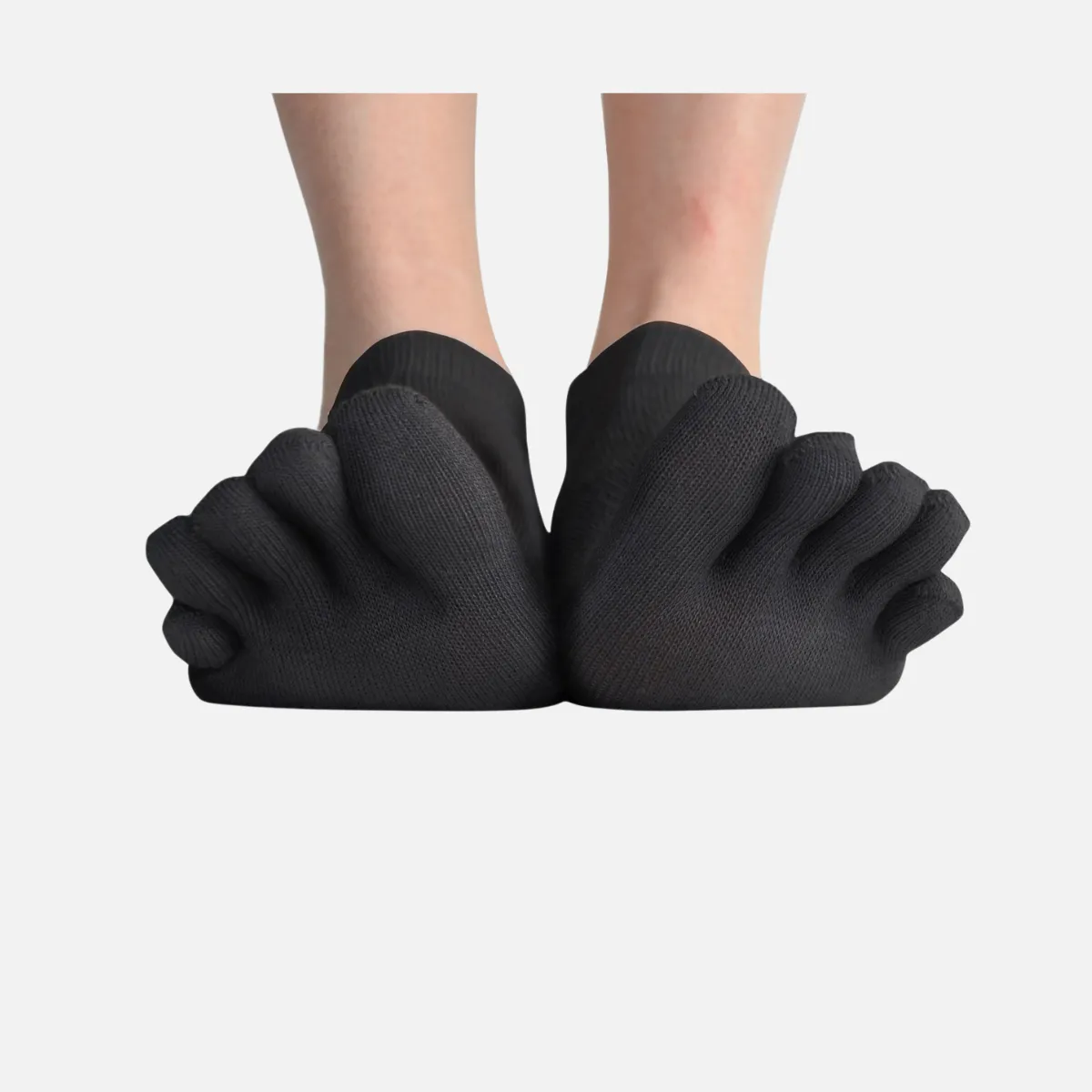 Vibram Merino Wool-Blend Crew Toe Socks (Black)