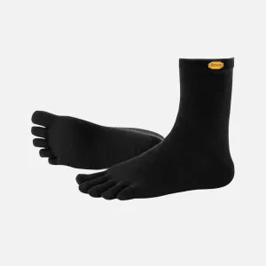 Vibram Merino Wool-Blend Crew Toe Socks (Black)