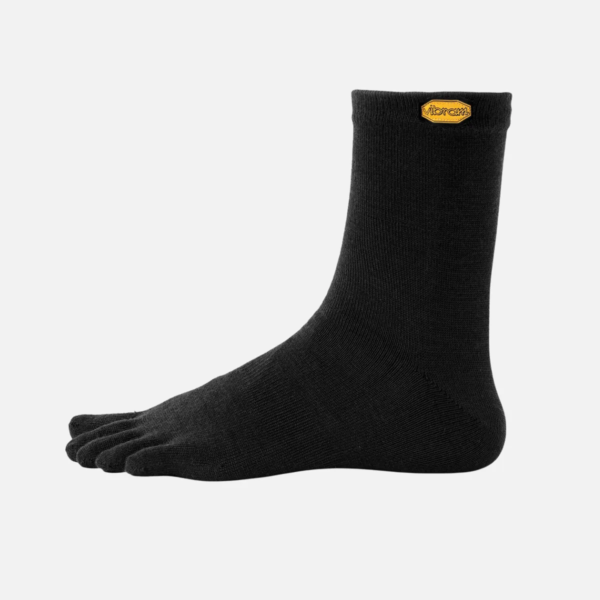 Vibram Merino Wool-Blend Crew Toe Socks (Black)